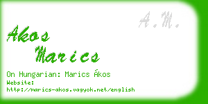 akos marics business card
